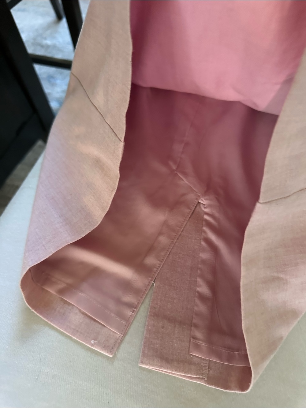 Ann Taylor Blush Pink Tie Waist Pencil Skirt Size 00 Belted Midi Career - Picture 9 of 12